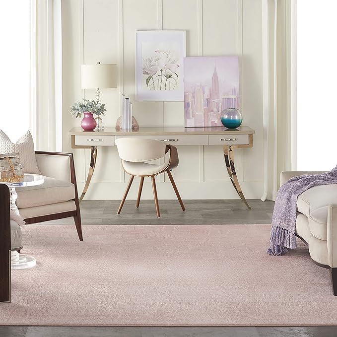 Nourison Home Nourison Essentials Pink 10' x 14' Area Rug - Easy Clean, Non Shedding, Bed Room, Living Room, Dining Room, Kitchen (10' x 14')