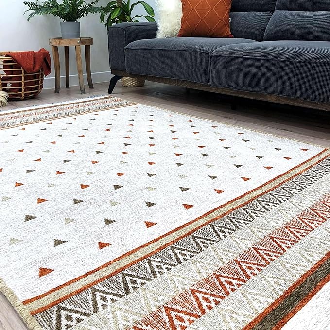 Alfa Rich 3x5 Beige Terracotta Washable Area Rugs for Living Room Kitchen Bedroom Decor Runner