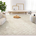 Abani Terra Cream Area Rug for Living Room, Bedroom - Rustic Modern Pattern - 8' x 10' - Durable & Easy to Clean