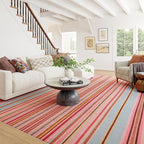 Dash & Albert Jamaica Stripe Multi Machine Washable Rug, 5 X 8 Feet, Blue/White Stripe Pattern