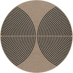 Lahome Modern Rainbow Round Rug, 6ft Easy Jute Circle Patio Rug Washable Indoor Outdoor Living Room Carpet, Farmhouse Natural Contemporary Round Carpet for Entryway Backyard