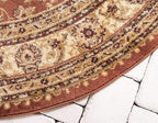 Unique Loom Voyage Collection Traditional Oriental Classic Intricate Design Area Rug (6' 0 x 6' 0 Round, Terracotta/Ivory)
