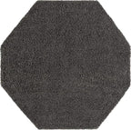 Unique Loom Solid Shag Collection Area Rug (8' Octagon, Graphite Gray)