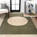 JONATHAN Y Machine Washable Green/Cream Indoor Area Rug 5X8 ft, Cirkel Minimalist Geometric Dot for Living Room, Bedroom, Kitchen, Office, Easy-Cleaning, Pet-Friendly, Non-Shedding WSH113B-5