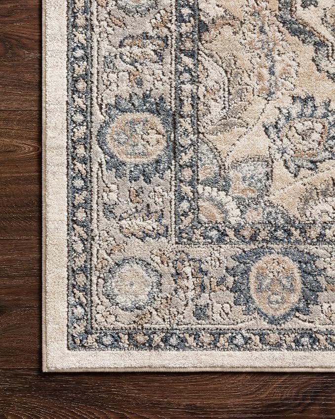 Loloi Teagan Collection TEA-01 Natural/Lt. Grey 9'-9" x 13'-6" Area Rug, Large, Soft Neutral Rug, High-Traffic for Living Room, Bedroom, Home Office, Dining Area