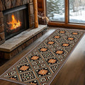 Brown Black Geometric Diamond Pattern Hallway Runner Rug - 2x6ft Soft Washable Rug, Corridor & Foyer High-Traffic Area Rugs, Durable Non-Slip Mat, Ethnic Southwestern Style Home Decor