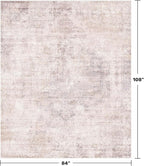Washale Modern 7x9 Area Rugs for Bedroom, Pink and Grey Rug for Dinning Room Under Table,Living Room, Non Slip Low Pile Thin Floor Carpet