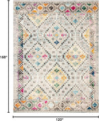 SAFAVIEH Madison Collection Area Rug - 10' x 14', Grey & Yellow, Boho Diamond Distressed Design, Non-Shedding & Easy Care, Ideal for High Traffic Areas in Living Room, Bedroom (MAD418F)
