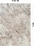 Rugshop Drifted Marble Abstract Area Rug Durable, Kid & Pet Friendly Gray, Ivory, Neutral Tones 7' 10" x 10' Ideal for Sectional Seating Areas, Bedrooms, or Large Dining Spaces