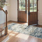 GENIMO Runner Rug Non Slip 2'6"x6', Washable Rug Runner for Hallways Kitchen, Abstract Modern Kitchen Rugs, Low Pile Lightweight Carpet Runners for Entryway, Bedroom, Laundry, Navy Blue