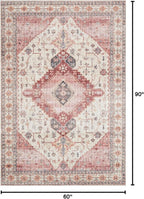 Loloi II Skye Collection SKY-02 Ivory/Berry 5'-0" x 7'-6" Area Rug