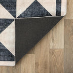 Rugshop Geometric Diamond Washable Non Slip Area Rug 2' x 4' Cream