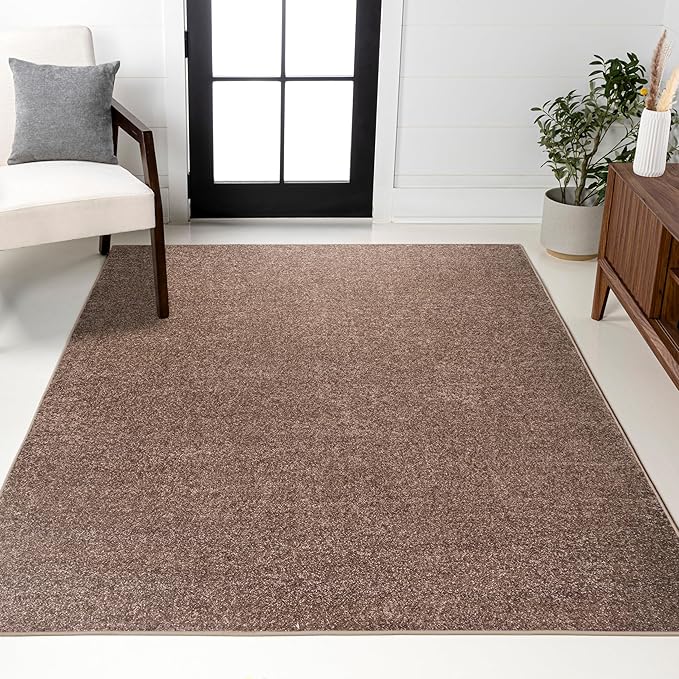 JONATHAN Y Haze Solid Low-Pile Brown Indoor Area Rug 9x12, Coastal,Bohemian,Minimalist,Classic, Easy-Cleaning for Living Room,Bedroom,Kitchen,Pet Friendly,Non-Shedding (SEU100J-9)