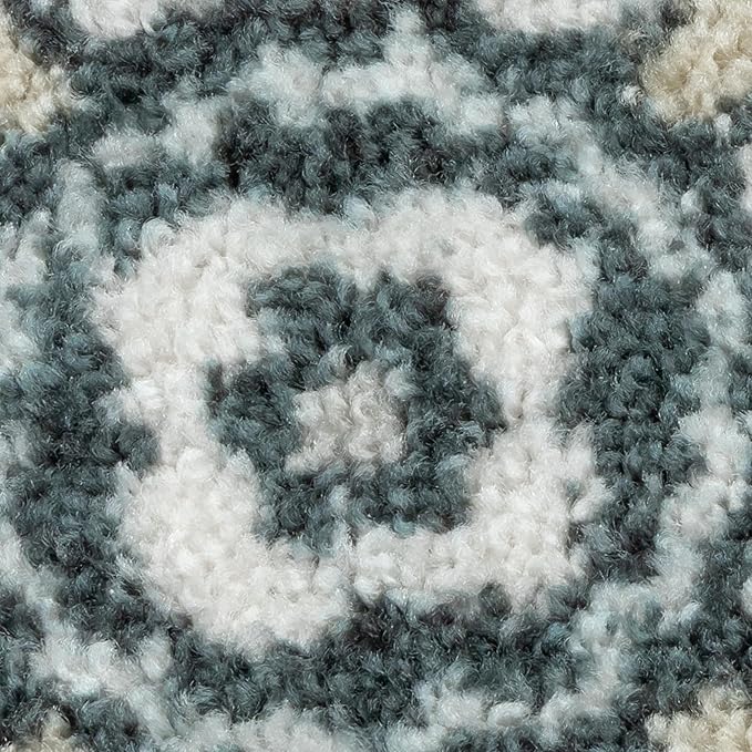 Maples Rugs Reggie Floral Runner Rug - Made in USA - Washable, Non Slip Indoor Carpet for Kitchen, Hallway, and Laundry Room, 2' x 6', Persian Blue