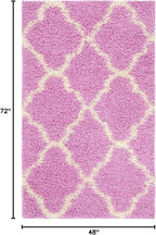 SAFAVIEH Dallas Shag Collection Accent Rug - 4' x 6', Pink & Ivory, Trellis Design, Non-Shedding & Easy Care, 1.5-inch Thick Ideal for High Traffic Areas in Entryway, Living Room, Bedroom (SGD257I)