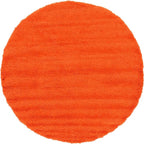 Unique Loom Solid Shag Collection Area Rug (8' Round, Tiger Orange)
