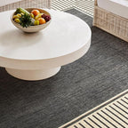 Nuloom Asha Dark Grey/Ivory, 3'6" x 5', Casual, Striped Border, Soft and Cozy, High Traffic, Stain Resistant, Easy Clean, Durable Area Rug for Indoor/Outdoor Patio, Deck, Porch, Garden, Courtyard