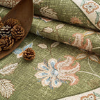 jinchan Elora 2x5 Floral Runner Rug for Hallway Washable Kitchen Runner Vintage Romance Design Non Slip Thin Indoor Floor Cover Low-Profile Throw Carpet for Entryway Bathroom Bedroom Porch, Green