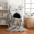 ReaLife Rugs Machine Washable Area Rug Runner - Living Room Bedroom Bathroom Kitchen Entryway Office - Padded Low Pile Stain Resistant Premium - Boho Farmhouse Vintage - Joy - Brown Beige 3' x 5'