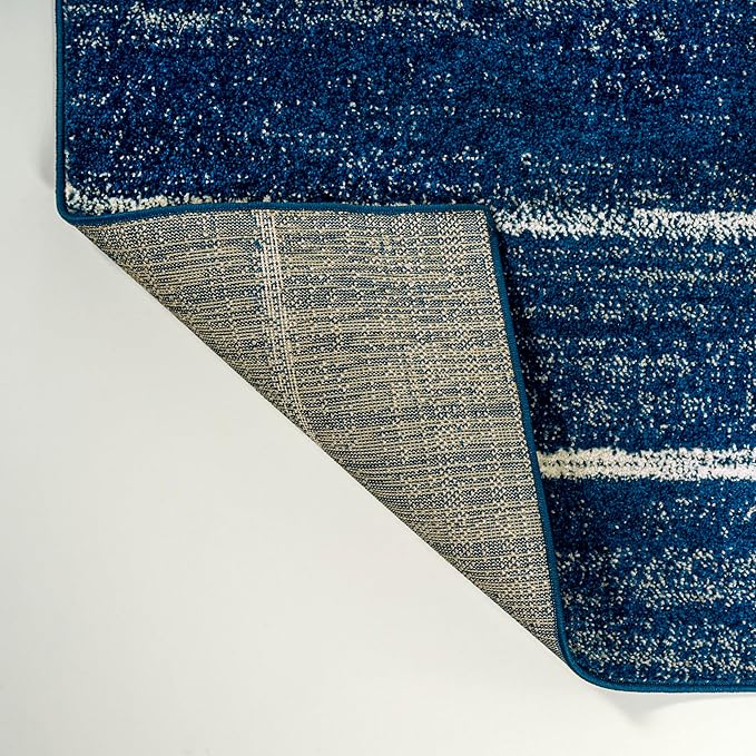 JONATHAN Y Williamsburg Minimalist Stripe Navy/Cream Indoor Area Rug, 3x5, Contemporary, Modern, Easy-Cleaning for Living Room, Bedroom, Kitchen, Pet Friendly, Non-Shedding (MOH201C-3)