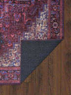 Fame Rugs Turkish Rug. Washable Vintage Oriental Antique Inspired Traditional Doormat Small Modern Area Rugs Luxury Entryway Entry Bedroom Bathroom Kitchen (398RR, 2'5 x 13'1)