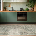Moss Green 2'6"x8' Farmhouse Kitchen Rugs - 8ft Long Indoor Rugs for Entryway Non Slip, Washable Hallway Runners with Rubber Backing, Medallion Abstract Design Low Pile Stain Resistant Carpet