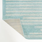 JONATHAN Y Khalil Modern Berber Stripe Turquoise/Cream Indoor Area Rug, 4x6, Contemporary, Bohemian, Easy-Cleaning for Living Room, Bedroom, Kitchen, Pet Friendly, Non-Shedding (MOH207D-4)