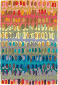 Dash & Albert Paint Chip Stone Hand Micro Hooked Wool Rug, 9.5 X 13.5 Feet, Multicolored Geometric Pattern