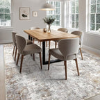 6x9 Area Rug Living Room Rugs - Washable Neutral Modern Abstract Soft Thin Large Rug Indoor Floor No Slip Rug Carpet for Bedroom Under Dining Table Home Office Decor - Brown Grey