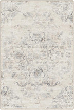 LUMI 8x12 Washable Area Rug for Living Room, Ultra Soft Vintage Rugs with TPE Non Slip Backing, Stain Resistant, Low Profile Carpet High Traffic for Bedroom, Dining Room
