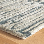Dash and Albert Malone Everglade Hand Tufted Wool Rug, 10 X 14 Feet, Blue Graphic Pattern - Premium Luxury Hotel Quality Soft Breathable Hypoallergenic Machine Washable Easy Care All Season