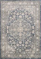 Loloi Teagan Collection TEA-01 Denim/Mist 7'-11" x 10'-6" Area Rug, Large, Soft Neutral Rug, High-Traffic for Living Room, Bedroom, Home Office, Dining Area