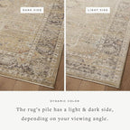 Loloi Magnolia Home by Joanna Gaines Millie Collection MIE-03 Gold/Charcoal 9'-6" x 13'-1", .25" Pile Height, Area Rug
