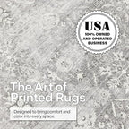 ReaLife Rugs Machine Washable Area Rug Runner - Living Room Bedroom Bathroom Kitchen Entryway Office - Padded Low Pile Stain Resistant Premium - Boho Farmhouse Vintage - Noor - Silver Ivory 2'6" x 6'