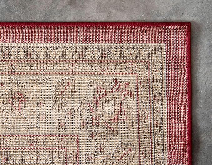 Unique Loom Sialk Hill Collection Area Rug - Washington (2' 2" x 3' 1" Rectangle Burgundy/Cream)