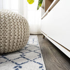 JONATHAN Y Boho Vintage Diamond Cream/Navy Indoor Area Rug 4X6 ft, Moroccan Hype for Living Room, Bedroom, Kitchen, Office, Easy-Cleaning, High Traffic, Pet-Friendly, Non-Shedding (MOH101F-4)