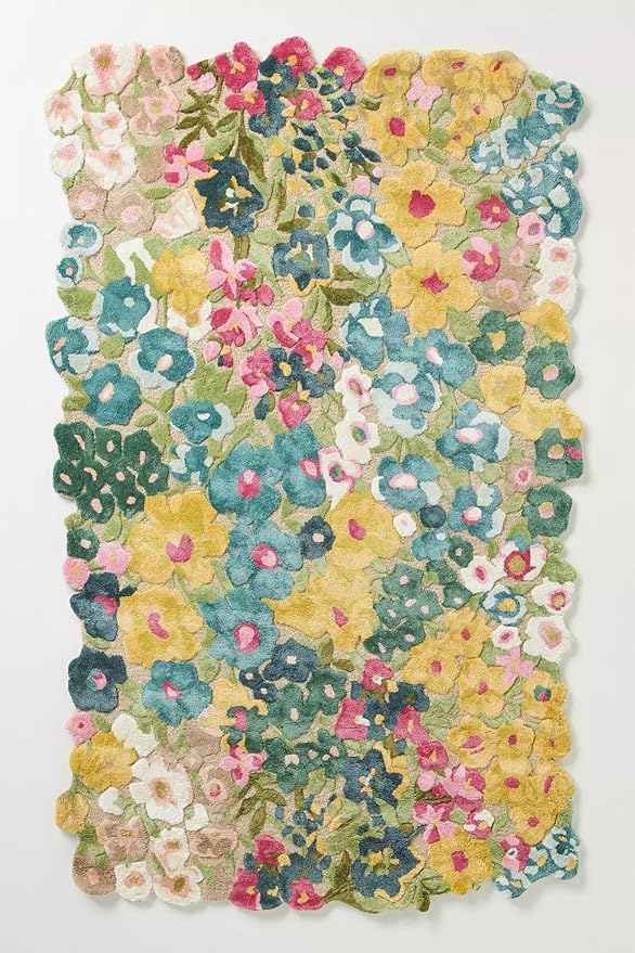 Cassia Wool Viscose Area Rug - 8’ x 10' – Handmade Wool Area Rugs –Yellow – Rugs for Living Room, Bedroom – Anti-Skid – Carpets with Non-Slip Natural Backing with 100% Cotton