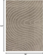 LUXE WEAVERS Modern Geometric Wave Taupe 6x9 Area Rug