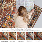 Moynesa Ultra-Thin Washable Runner Rug - 2x7 Low Pile Kitchen Rug Runners for Hallways, Boho Non-Slip Low Pile Indoor Throw Carpet Runner for Living Room Bedroom Bathroom Floor Camper, Brown