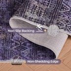 Kokia Abstract Area Rugs 9x12 Bedroom Washable Decor Low Pile Non-Slip Non-Shedding Indoor Black Gray Carpet Foldable Stain Resistant Floor Mat Living Room Dining Room, Oslo Nebula