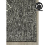 FH Home Flat Woven Outdoor Rug - Waterproof, Easy to Clean, Stain Resistant - Premium Polypropylene Yarn - Boho Moroccan - Large Patio, Deck, Sunroom - Ariana - Charcoal - 5ft 2in x 7ft 6in