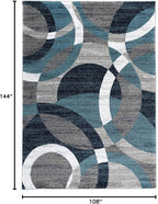Rugshop Contemporary Abstract Circles Perfect for high Traffic Areas of Your Living Room,Bedroom,Home Office,Kitchen Area Rug 9' x 12' Blue