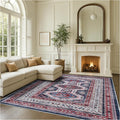 Fame Rugs Turkish Rug. Washable Vintage Oriental Antique Inspired Traditional Doormat Small Modern Area Rugs Luxury Entryway Entry Bedroom Bathroom Kitchen (400RN, 7'5 x 9'9)