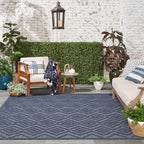 Nourison Home Versatile Navy Blue 7' x 10' Area Rug - Easy Clean, Non Shedding, Bed Room, Living Room, Dining Room, Kitchen (7' x 10')