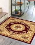 Rugs.com Chateau Collection Rug - 5 Ft Square Red Medium Pile Rug