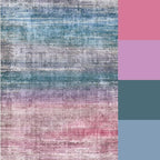 Kokia Abstract Area Rugs Boho Washable Distressed Retro Indoor 6x9 Rug Multicolor Low Pile Non-Slip Non-Shedding Red Carpet Bedroom Living Room Dining Room, Oslo Orchid