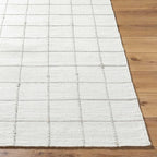 Mark&Day Wool Rugs, 9x12 Ishaq Cottage Off-White Area Rug, White Silver Carpet for Living Room, Bedroom or Kitchen (8'10" x 12')