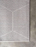 Unique Loom Trellis Frieze Collection Area Rug - Geometric (5' Square, Light Gray/ Ivory)