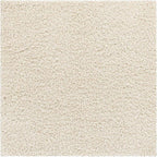 Unique Loom Solid Shag Collection Area Rug (5' 1" Square, Snow White)