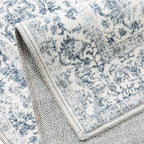 Navy Blue Area Rug 6x9 Machine Washable Vintage Living Room Distressed Non Slip Carpet Traditional Indoor Bedroom Retro Floral Accent Throw Large Rug for Office Kitchen Dining Room